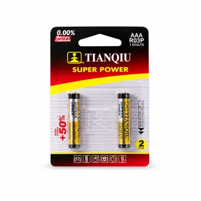 بطاريات TIANQIU Super Power AAA (R03P) 1.5 فولت – عبوة 2 حبة