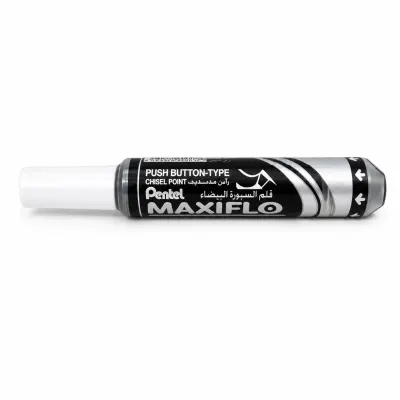 ماركر سبورة بنتل MAXIFLO ضغاط أسود – رأس مشطوف – قابل لإعادة التعبئة